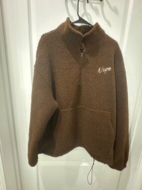 Brown quarter zip sweater